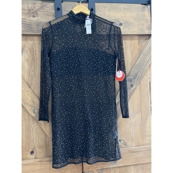 Eva Franco Anthropologie Long-Sleeve Sheer Sparkle Tunic Dress Women's Sz Small - Picture 4 of 7